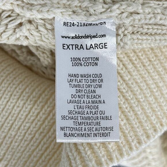 Solid and Striped Sweater Knit XL Cream - Picture 4 of 4